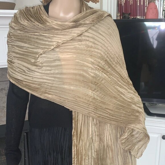 NWT Eileen Fisher Biscuit Whisper Silk Scarf - Picture 4 of 4